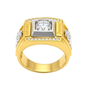Nhẫn Nam Hai Màu Vàng 18K - N2.0115-1