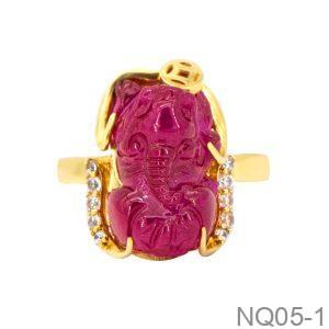 Nhẫn Nữ Tỳ Hưu Vàng Vàng 18K(750) - NQ05-1