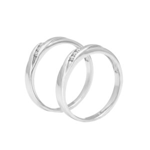 Nhẫn Cưới Kim Cương Vàng Trắng Ý - ANC50