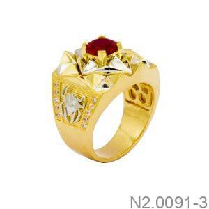 Nhẫn Nam Hai Màu Vàng 18K - N2.0091-3