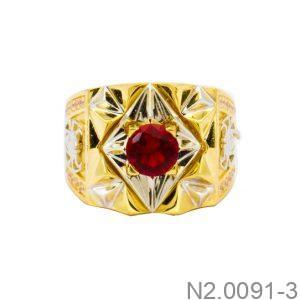 Nhẫn Nam Hai Màu Vàng 18K - N2.0091-3