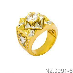 Nhẫn Nam Hai Màu Vàng 18K - N2.0091-6