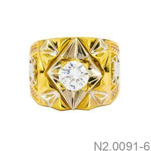 Nhẫn Nam Hai Màu Vàng 18K - N2.0091-6