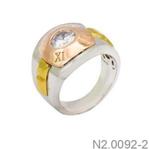Nhẫn Nam Ba Màu Vàng Vàng 18K - N2.0092-2