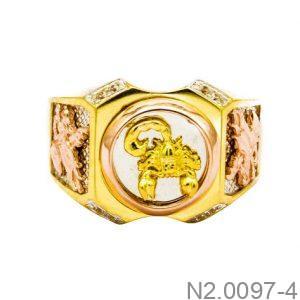 Nhẫn Nam Kiểu Bọ Cạp Vàng Hai Màu 10k - N2.0097-4