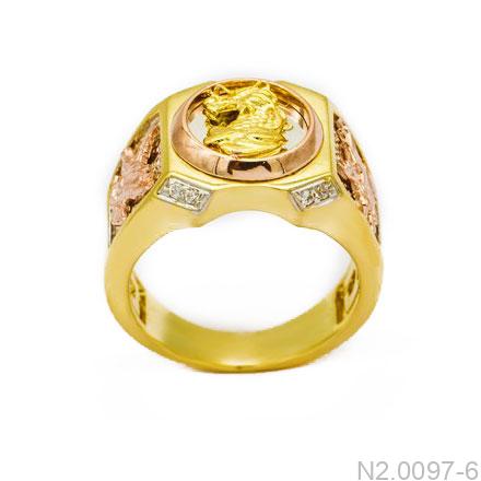 Nhẫn Nam Rồng Vàng Hai Màu 10k - N2.0097-6