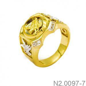 Nhẫn Nam Kiểu Đại Bàng Vàng Hai Màu 10k - N2.0097-7