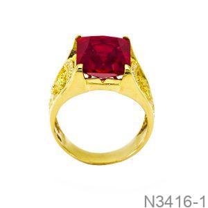 Nhẫn Nam Rồng Vàng Vàng 18K Đá Đỏ - N3416-1