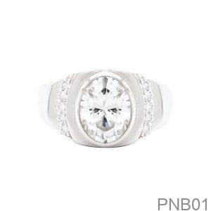 Nhẫn Nam Vàng Trắng 10K(417) - PNB01