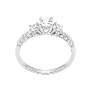 Nhẫn Cầu Hôn Vàng Trắng 18K - N1.0036.1