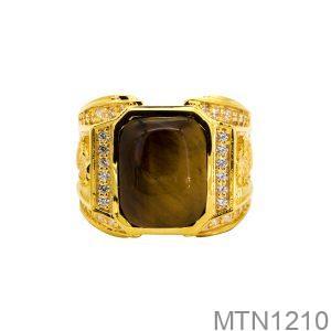 Nhẫn Nam Rồng Vàng Vàng 18K Đá Nâu - MTN1210