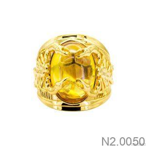 Nhẫn Nam Kiểu Bọ Cạp Vàng Vàng 18K Đá Vàng - N2.0050