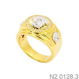 Nhẫn Nam Hai Màu Vàng Vàng 18K(750) - N2.0128.3