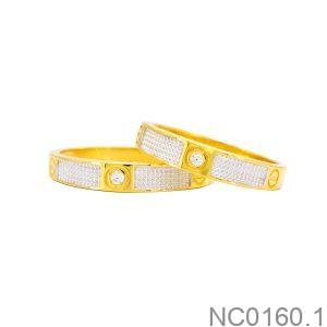 Nhẫn Cưới Hai Màu Vàng 18K(750) - NC0160.1