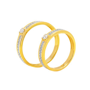Nhẫn Cưới Hai Màu Vàng 10K - NC0186.1