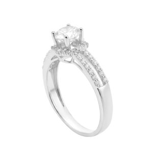 Nhẫn Cầu Hôn Vàng Trắng 10K - NLV02