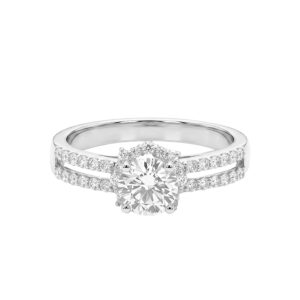 Nhẫn Cầu Hôn Vàng Trắng 10K - NLV02