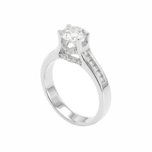 Nhẫn Cầu Hôn Vàng Trắng 10K Đính Đá CZ - NLV03