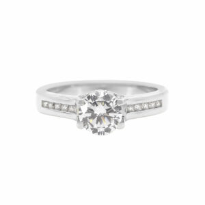 Nhẫn Cầu Hôn Vàng Trắng 10K Đính Đá CZ - NLV03