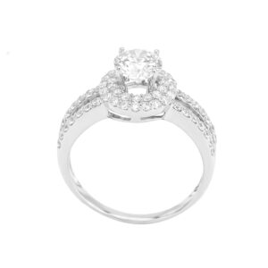 Nhẫn Cầu Hôn Vàng Trắng 10K Đính Đá CZ - NLV04
