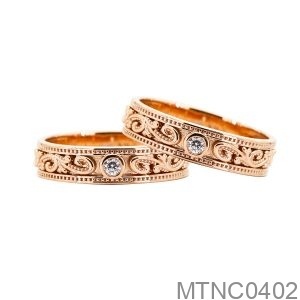 Nhẫn Cưới Vàng Hồng 18K - MTNC0402