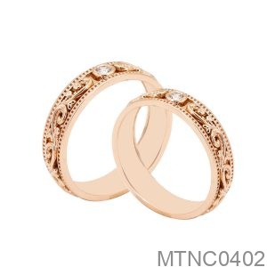 Nhẫn Cưới Vàng Hồng 18K - MTNC0402
