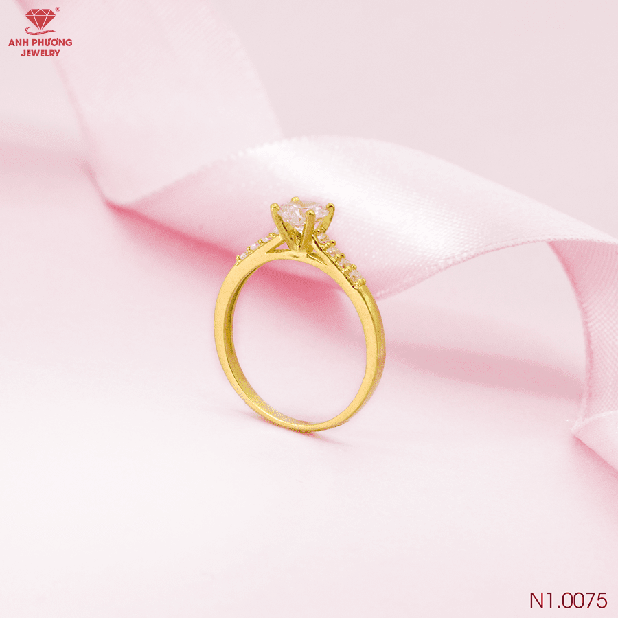 N1.0075 Nhẫn đính hôn vàng vàng 18k