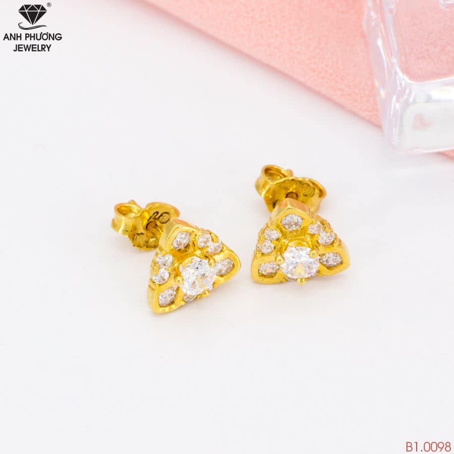 B1.0098 - Bông tai nữ vàng vàng 18k