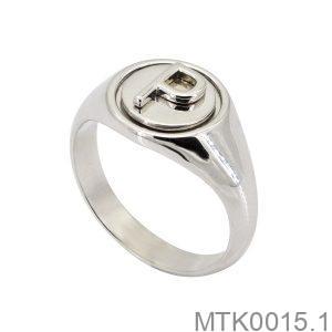 Nhẫn Nam Chữ P Vàng Trắng 18K(750) - MTK0015.1