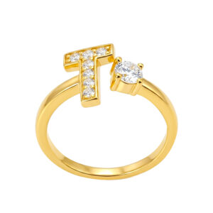 Nhẫn Nữ Chữ T Vàng Vàng 18K - MTN1269