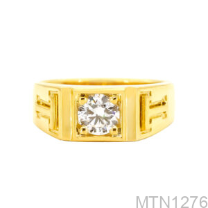 Nhẫn Nam Chữ T Vàng Vàng 18K(750) - MTN1276