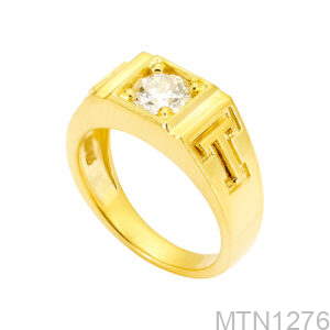 Nhẫn Nam Chữ T Vàng Vàng 18K(750) - MTN1276