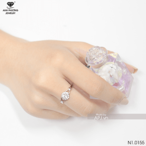 Nhẫn Đính Hôn Vàng Trắng 18K(750) - N1.0155-1
