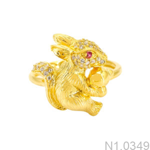 Nhẫn Nữ Hình Con Thỏ Vàng 18K(750) - N1.0349