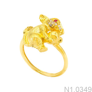 Nhẫn Nữ Hình Con Thỏ Vàng 18K(750) - N1.0349