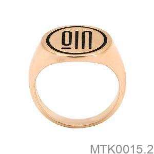 Nhẫn Nam Khắc Chữ Vàng Hồng 18K(750) - MTK0015.2