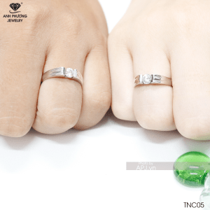 Nhẫn Cưới Vàng Trắng 18K(750) - TNC05