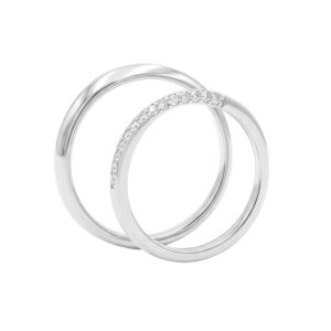 Nhẫn Cưới Vàng Trắng 10K - MTNC0418-1