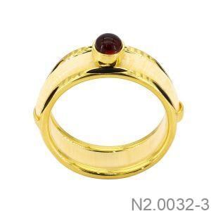 Nhẫn Nam Phong Thủy Vàng Vàng 10k Đá Đỏ- N2.0032-3