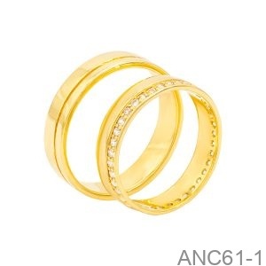 Nhẫn Cưới Vàng Vàng 18K - ANC61