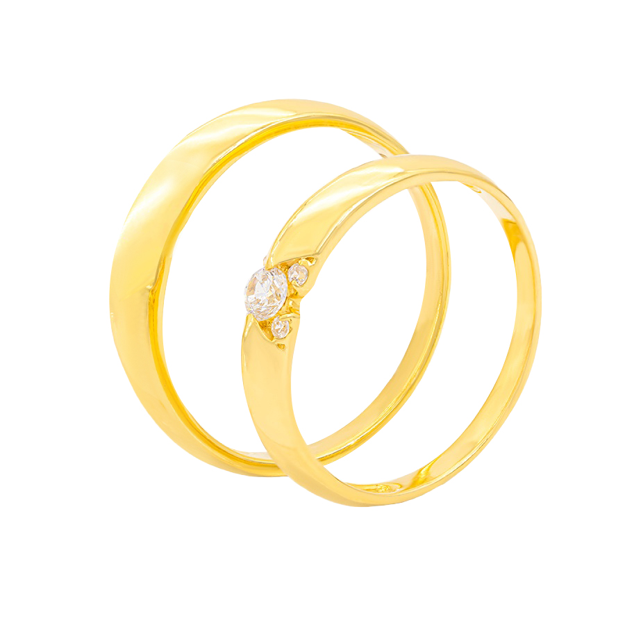 Nhẫn Cưới Vàng Vàng 18K - ANC77-1