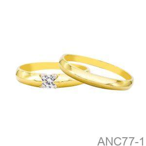 Nhẫn Cưới Vàng Vàng 18K(750) - ANC77-1