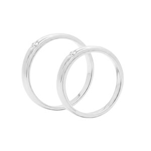 Nhẫn Cưới Vàng Trắng 10K - NC0023-1