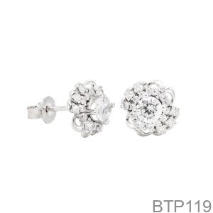 Bông Tai Vàng Trắng 10K(417) - BTP119