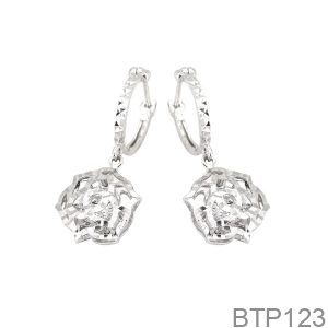 Bông Tai Vàng Trắng 18K(750) - BTP123