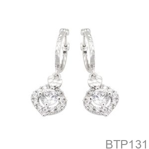 Bông Tai Vàng Trắng 18K(750) - BTP131