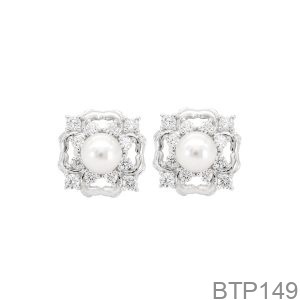Bông Tai Vàng Trắng 18K(750) - BTP149
