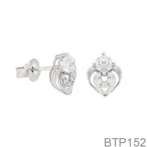 Bông Tai Vàng Trắng 18K(750) - BTP152