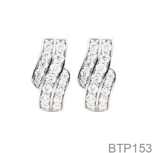 Bông Tai Vàng Trắng 18K(750) - BTP153