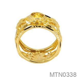 Nhẫn Nam Phong Thủy Vàng Vàng 18K Đá Vàng - MTN0338
